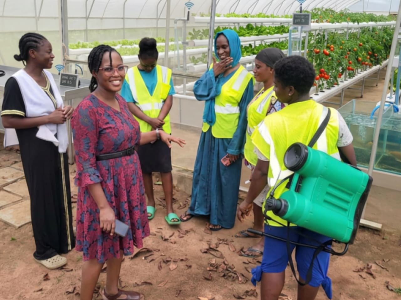 Participants exploring practical agricultural technology inside the Experience and Innovation Hub.